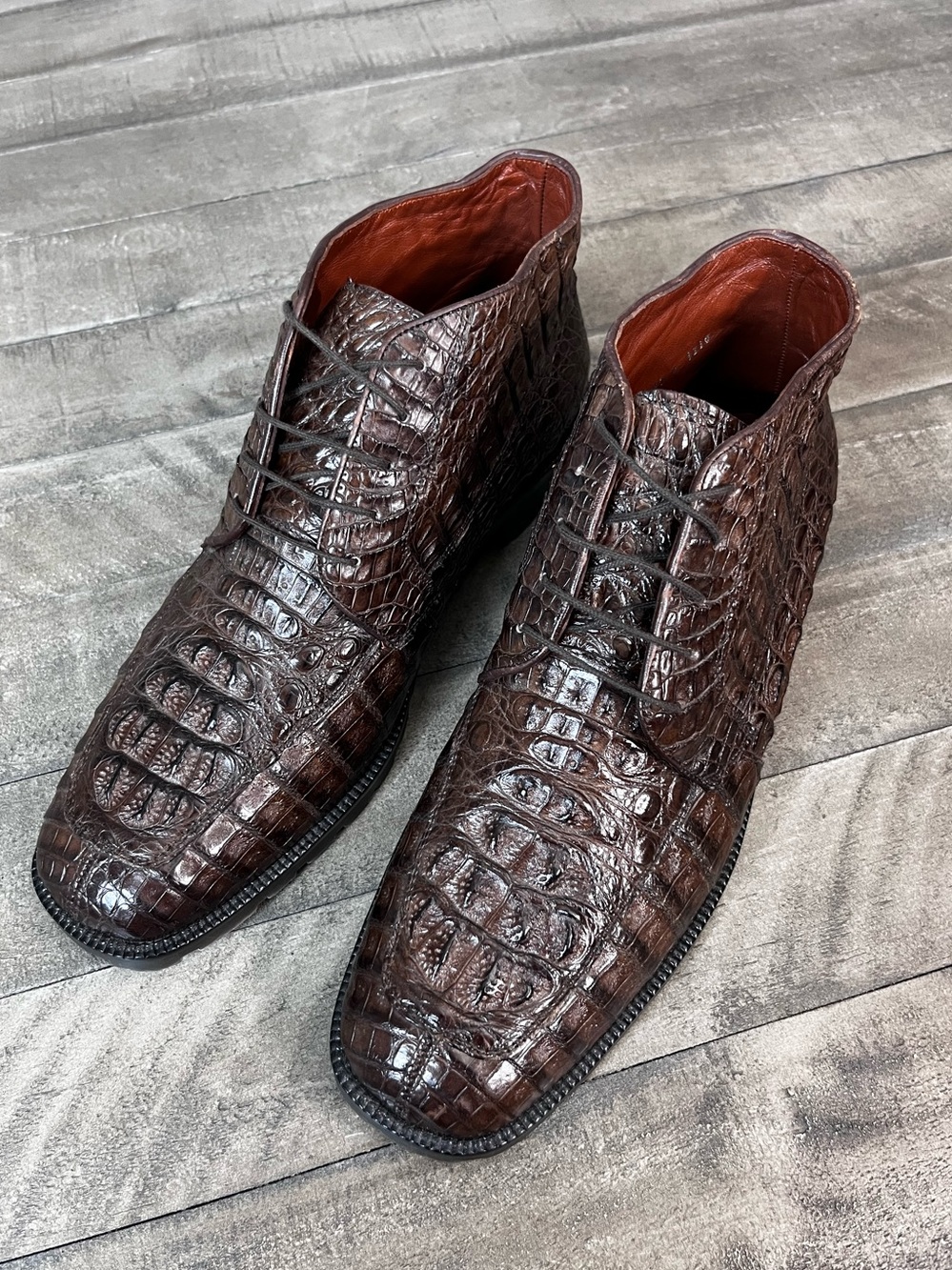 Los Altos Mens Exotic Boots Caiman Crocodile Hornback Ankle
Chukka Sz 13